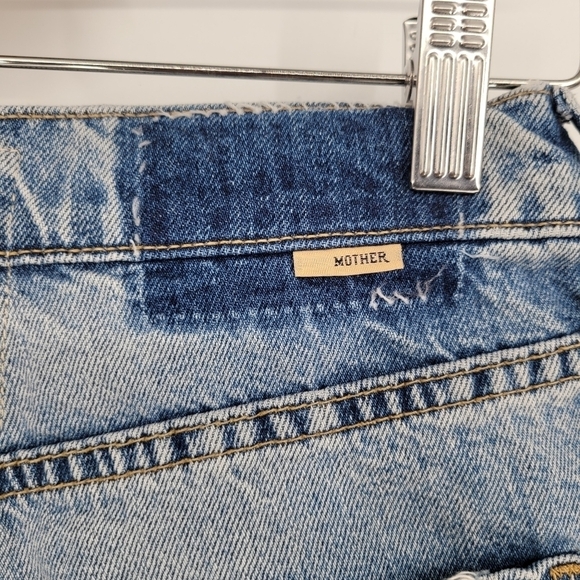 Mother Trickster Fray hem long high rise jean shorts size 25 - Picture 9 of 13
